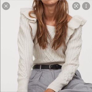 H&M ruffle sweater with balloon sleeves
